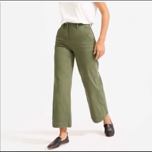 FREE SHIP WEEKEND Olive high rise wide leg crop.